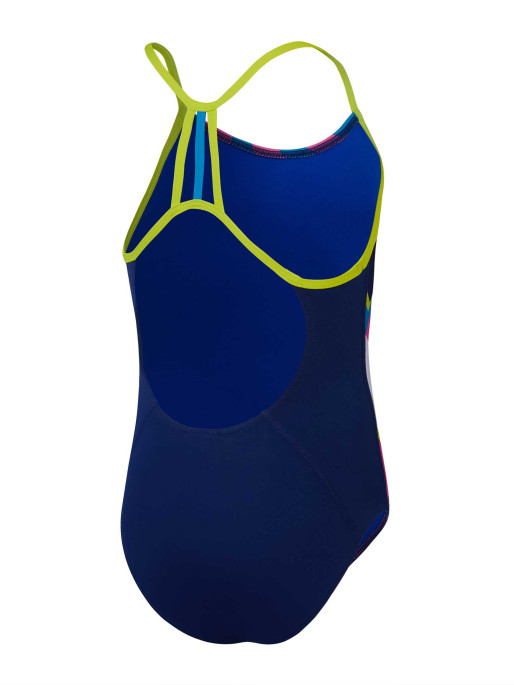 SPEEDO GIRLS PLACEMENT LANE LINE BACK Swimsuit