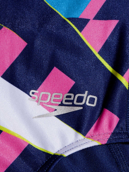 SPEEDO GIRLS PLACEMENT LANE LINE BACK Swimsuit