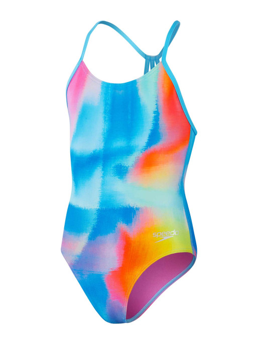 SPEEDO GIRLS ALLOVER LANE LINE BACK Swimsuit