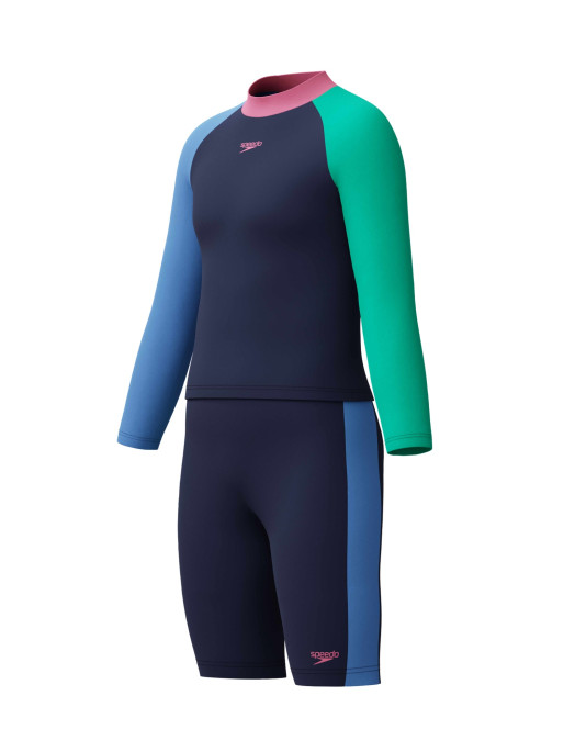 SPEEDO Παιδικό Μαγιό Μπλούζα GIRLS COLOURBLOCK SET