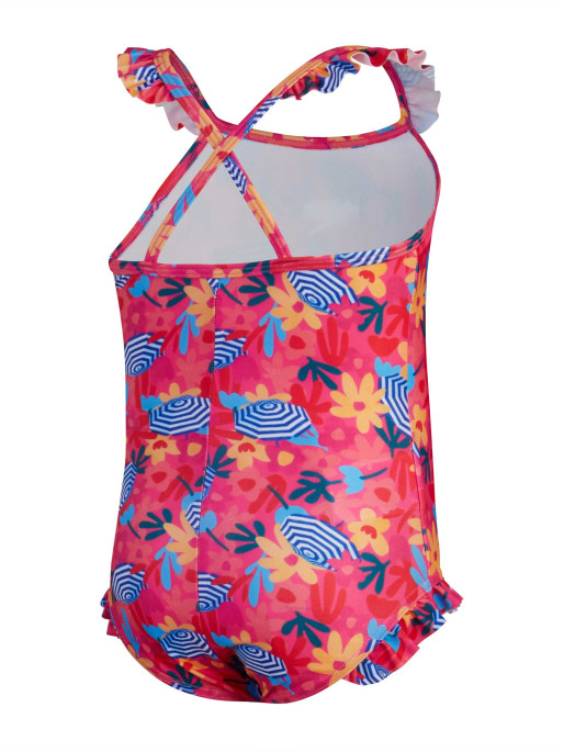 SPEEDO GIRLS DIGITAL FRILL THINSTRAP SWIMSUIT