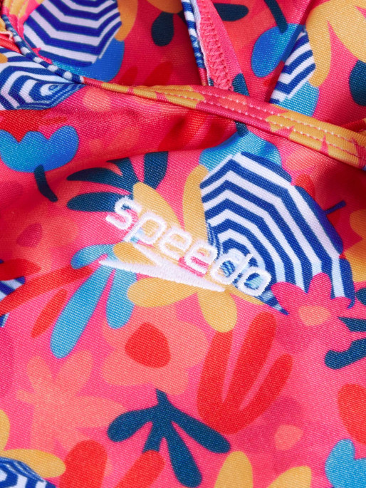 SPEEDO GIRLS DIGITAL FRILL THINSTRAP SWIMSUIT