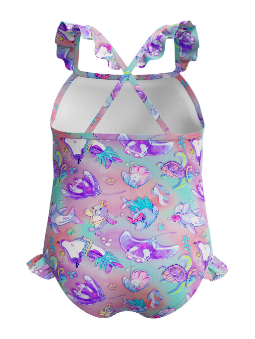 SPEEDO Παιδικό Μαγιό GIRLS DIGITAL FRILL THINSTRAP