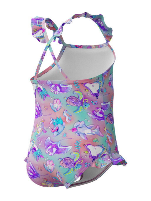 SPEEDO Παιδικό Μαγιό GIRLS DIGITAL FRILL THINSTRAP