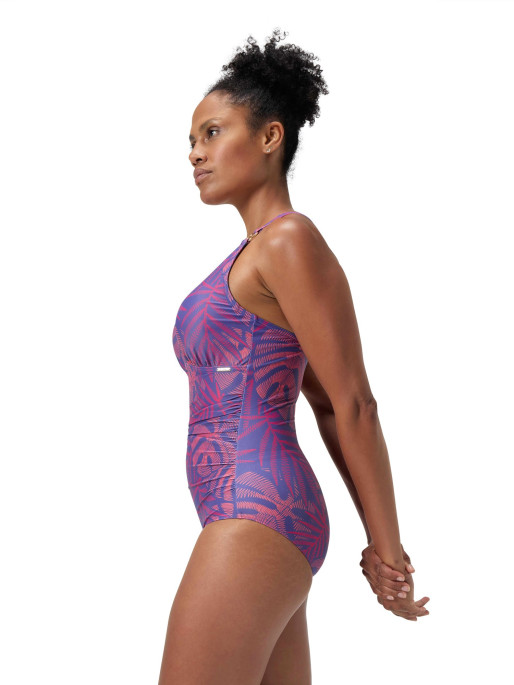 SPEEDO Цял бански WOMENS SHAPING PRINTED V NECK