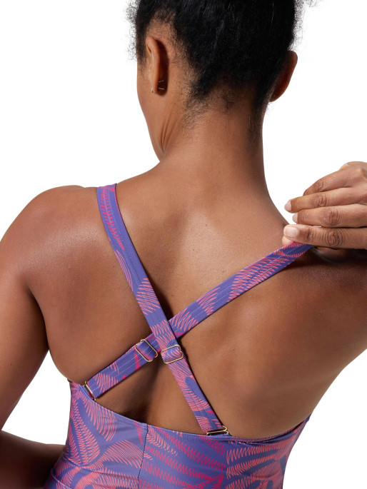 SPEEDO Цял бански WOMENS SHAPING PRINTED V NECK