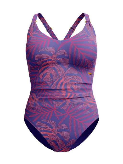 SPEEDO Цял бански WOMENS SHAPING PRINTED V NECK