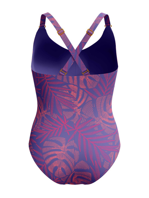 SPEEDO Цял бански WOMENS SHAPING PRINTED V NECK