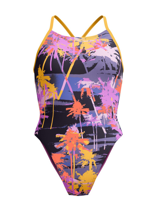 SPEEDO Swimsuit WOMENS ALLOVER DIGITAL LATTICE TIE-BACK