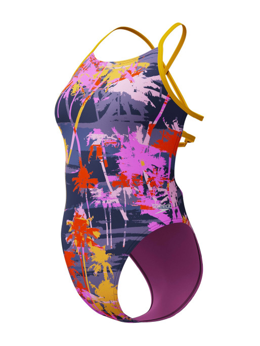 SPEEDO Swimsuit WOMENS ALLOVER DIGITAL LATTICE TIE-BACK
