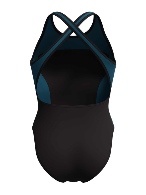 SPEEDO Women's High Neck Splice Cross Back One-Piece Swimsuit