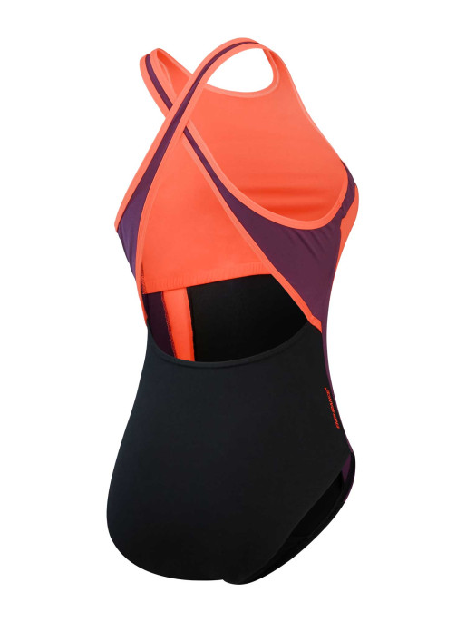 SPEEDO Swimsuit WOMENS HIGH NECK SPLICE CROSS BACK