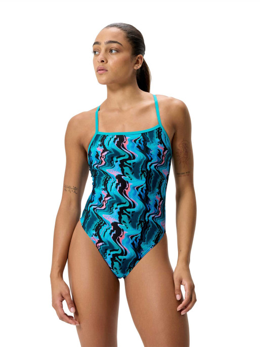 SPEEDO Цял бански FL PRINTED WEB BACK AF