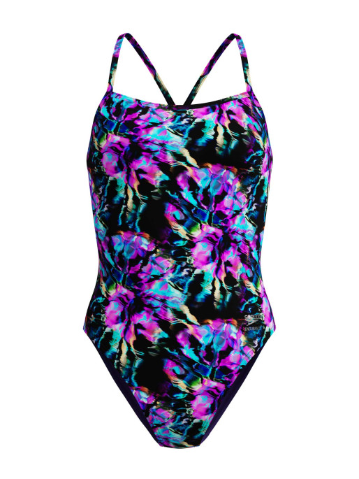 SPEEDO Цял бански PRINTED V-BACK 1PC AF