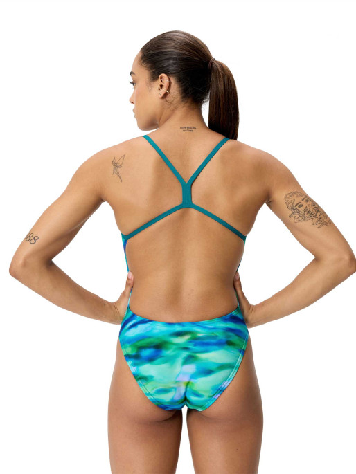 SPEEDO Цял бански PRINTED V-BACK 1PC AF