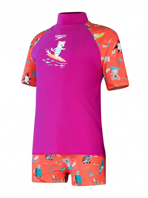 SPEEDO DIGITAL SHORT SLEEVE RASHTOP SET