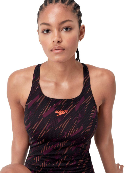 SPEEDO Swimsuit WOMENS HYPERBOOM ALLOVER MEDALIST