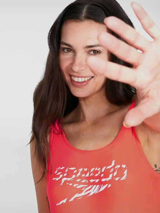 SPEEDO LOGO DEEP U-BK HI LEG 1PC AF Swimsuit