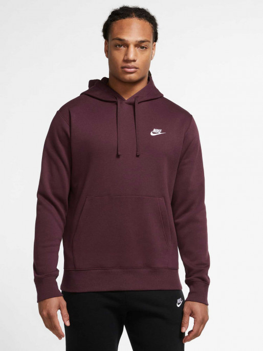 Nike club hotsell hoodie burgundy