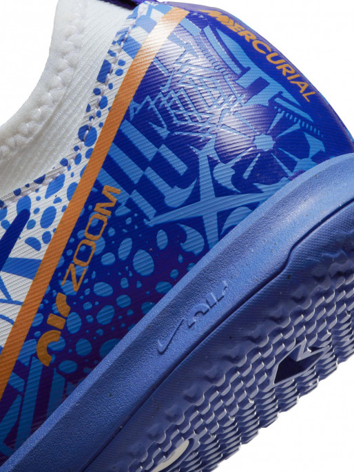 Nike Zoom Vapor 15 ACAD CR7 FG/MG voetbalschoen wit/blauw