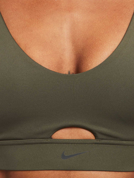 Womens sports bra with support Nike W NK DF INDY PLUNGE CUTOUT BRA W green