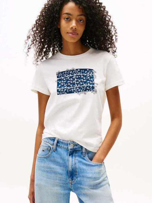 TOMMY JEANS Tricou Tjw Reg Floral Flag