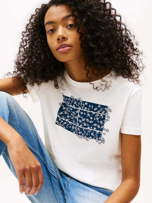 TOMMY JEANS Tricou Tjw Reg Floral Flag