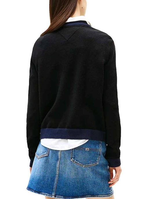 TOMMY JEANS Bluza Tjw Clrblckflag Sweater Ext