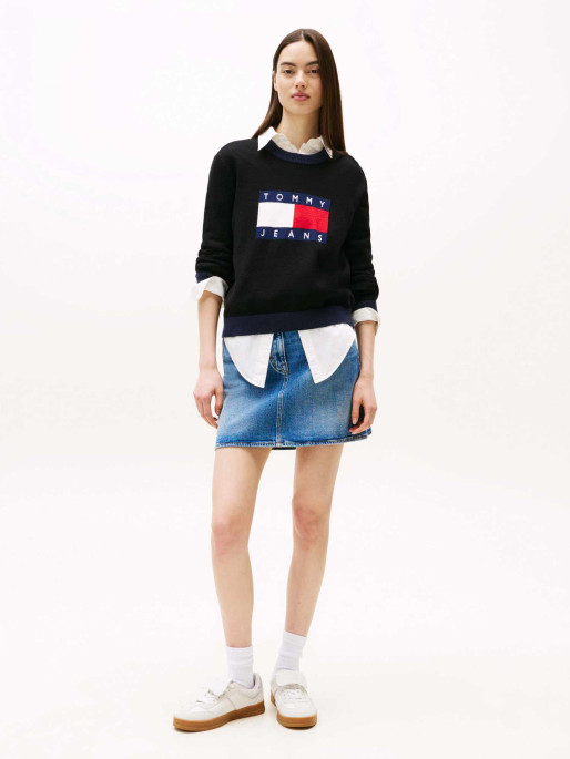 TOMMY JEANS Bluza Tjw Clrblckflag Sweater Ext