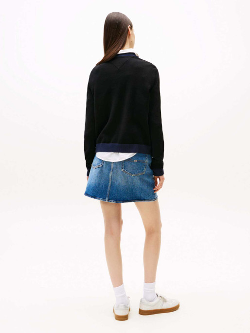 TOMMY JEANS Bluza Tjw Clrblckflag Sweater Ext