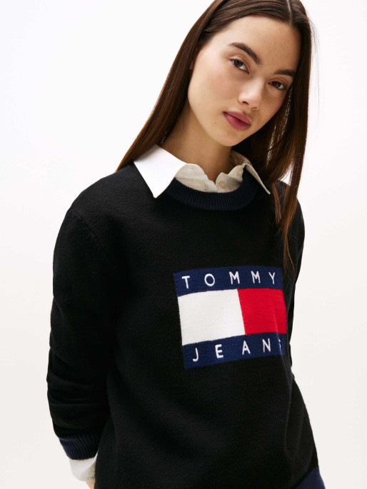 TOMMY JEANS Bluza Tjw Clrblckflag Sweater Ext