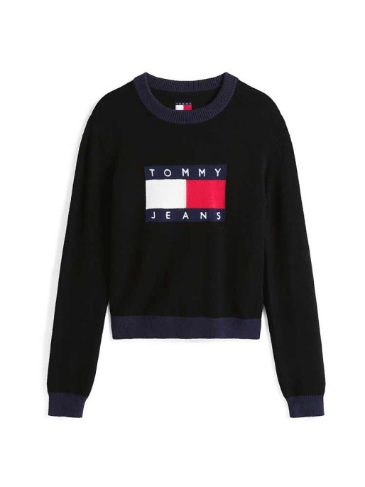TOMMY JEANS Bluza Tjw Clrblckflag Sweater Ext
