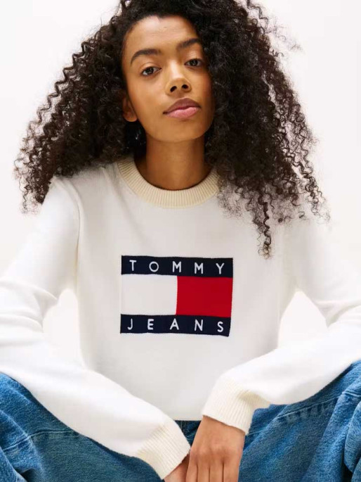 TOMMY JEANS Bluza Tjw Clrblckflag Sweater Ext