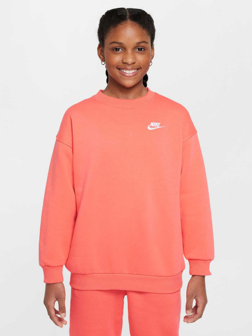 NIKE Bluza G Nsw Club Flc Ovrszd Crew Lbr