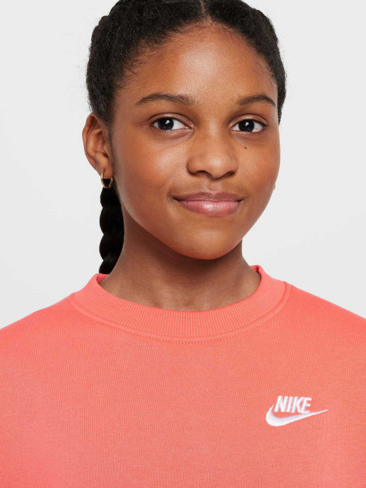 NIKE Bluza G Nsw Club Flc Ovrszd Crew Lbr