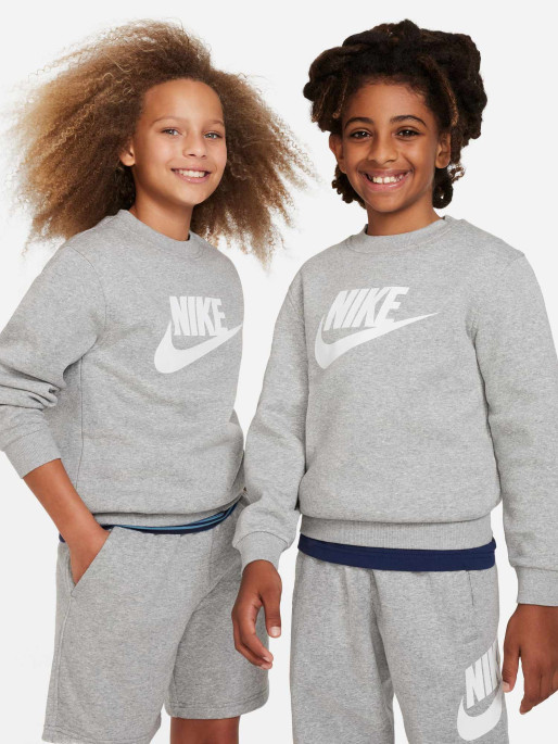 NIKE Bluza K Nsw Club Flc Crew Ls Hbr