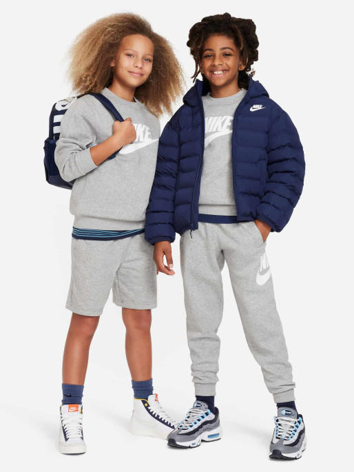 NIKE Bluza K Nsw Club Flc Crew Ls Hbr