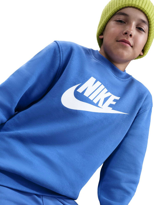 NIKE Bluza K Nsw Club Flc Crew Ls Hbr