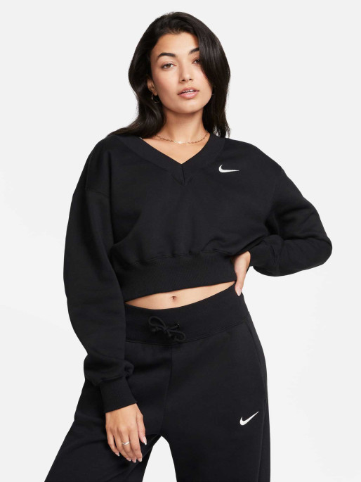 NIKE Bluza W Nsw Phnx Flc Crop Vneck