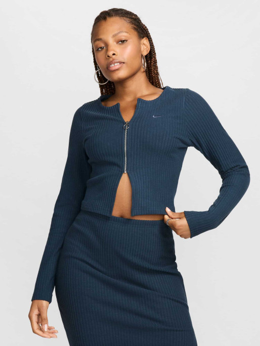 NIKE Cardigan W Nsw Nk Chll Knt Rib Fz Crdgn