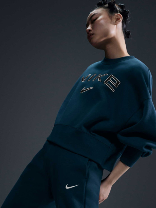 NIKE Bluza W Nsw Phnx Flc Oos Logo Crew