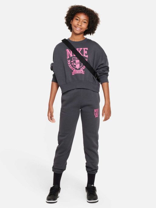 NIKE Bluza G Nsw Trend Flc Crew Prnt