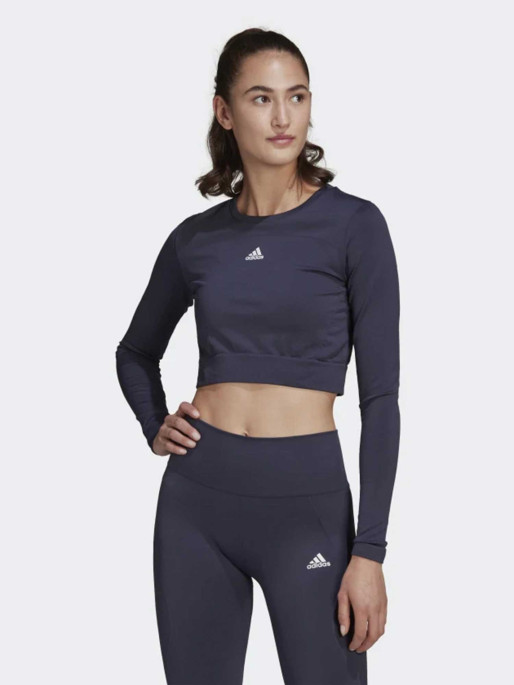 ADIDAS Блуза AEROKNIT Seamless Fitted Cropped Long-Sleeve