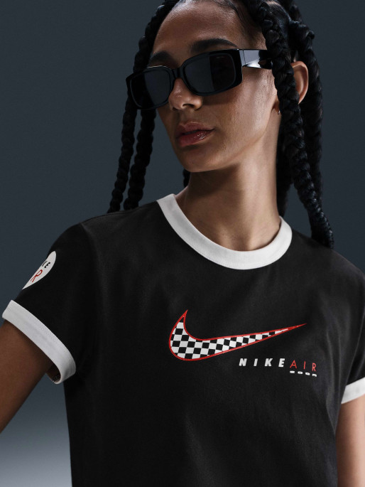 NIKE Tricou W Nsw Club Ss Moto Rgr