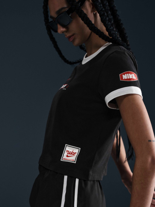 NIKE Tricou W Nsw Club Ss Moto Rgr