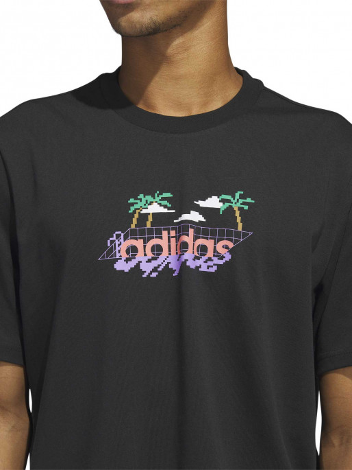 ADIDAS SPORTSWEAR Linear Beach-Bit Short Sleeve Graphic Tee