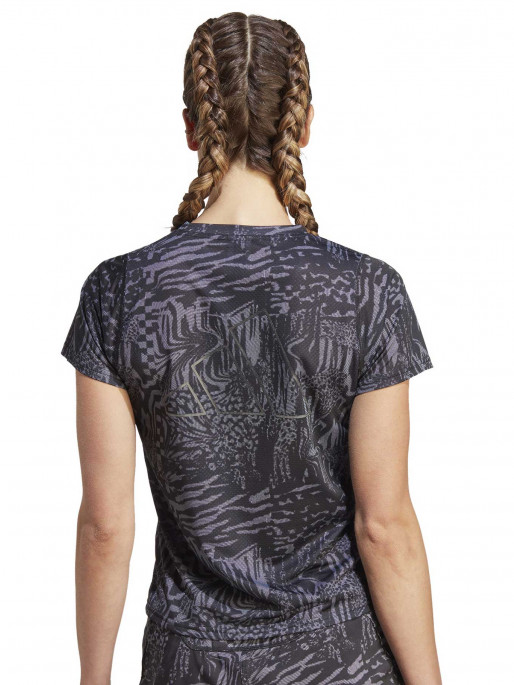 ADIDAS PERFORMANCE Run Icons 3 Bar Logo Allover Print Running Tee