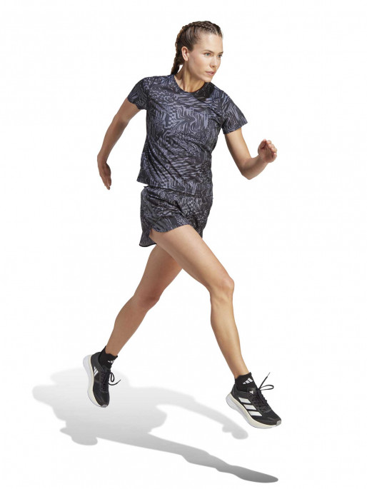 ADIDAS PERFORMANCE Run Icons 3 Bar Logo Allover Print Running Tee