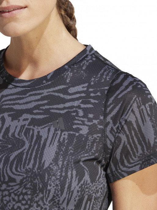 ADIDAS PERFORMANCE Run Icons 3 Bar Logo Allover Print Running Tee