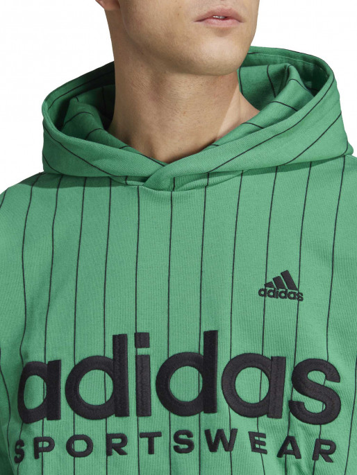 Adidas eqt hoodie with striped sleeves in green best sale